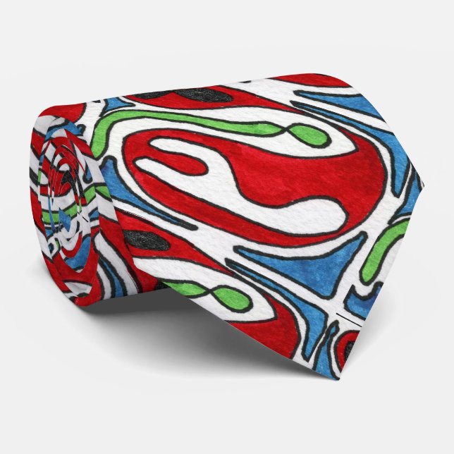 "Insides Out" Abstract Design Tie (Rolled)