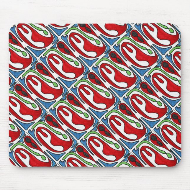 "Insides Out" Tiled Image Abstract Design Mousepad (Front)