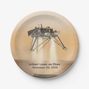 InSight Landing on Mars Paper Plate