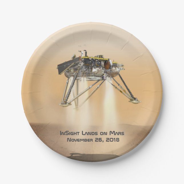 InSight Landing on Mars Paper Plate (Front)