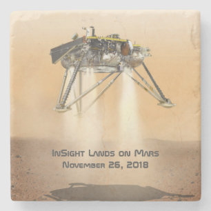 InSight Landing on Mars Stone Coaster