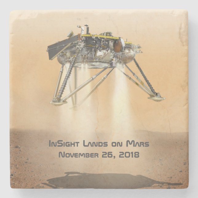 InSight Landing on Mars Stone Coaster (Front)