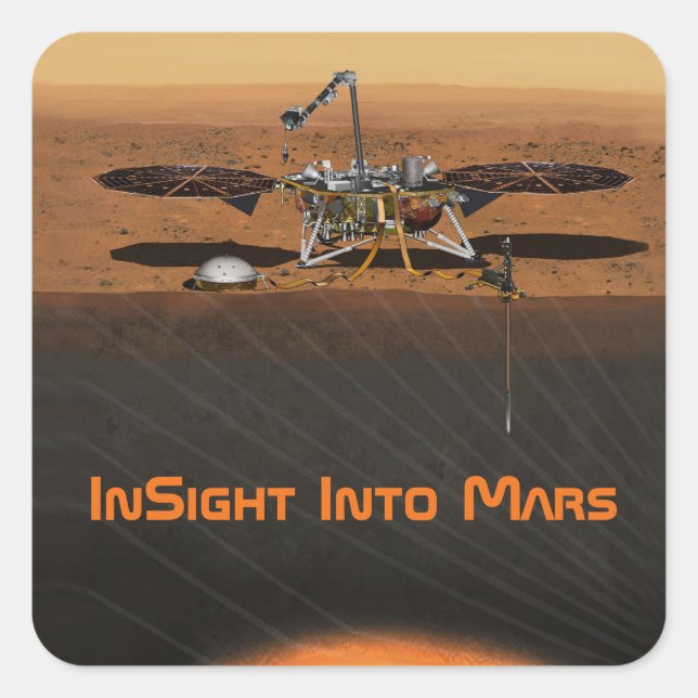 InSight Mars Lander Mission Square Sticker (Front)