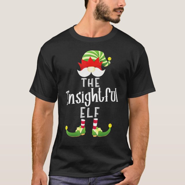 Insightful Elf Group Christmas Pajama Party T-Shirt (Front)