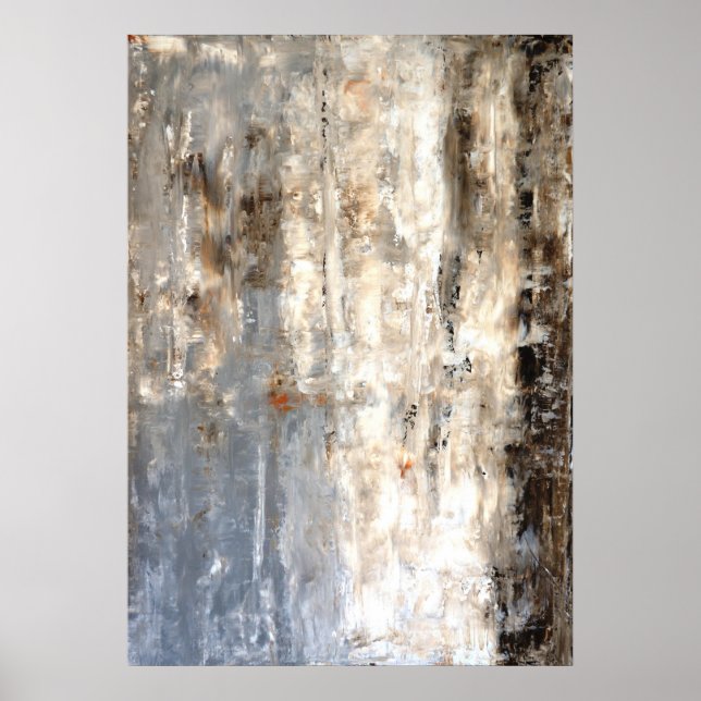 'Insightful' Neutral Abstract Art Poster Print (Front)