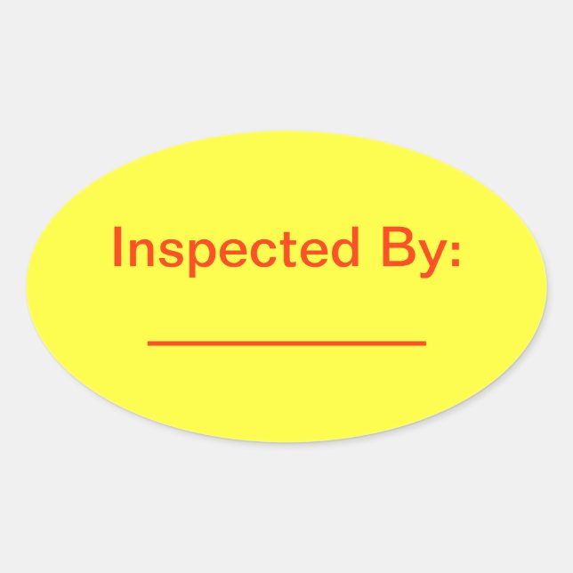 Inspected By Oval Sticker (Front)