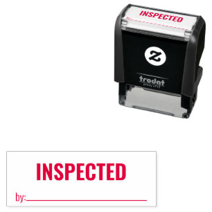 INSPECTED by with Line Business Text Template Self-inking Stamp
