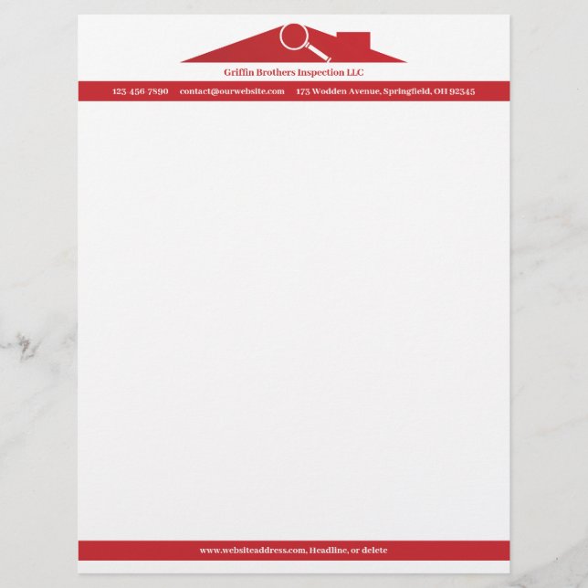 Inspection Letterhead Design (Front)