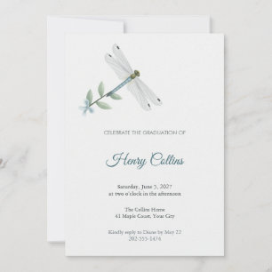 Inspector Dragonfly Graduation Party Invitation