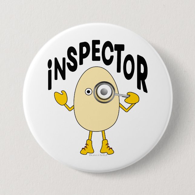 Inspector Egghead Text 7.5 Cm Round Badge (Front)