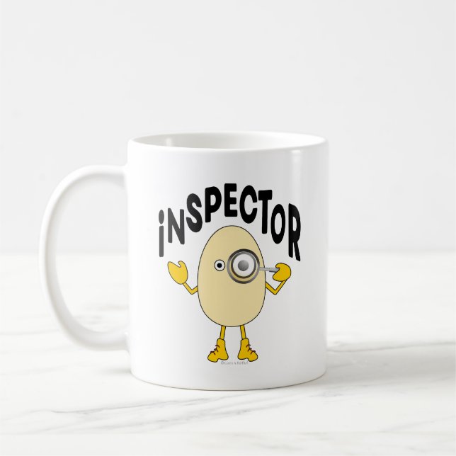 Inspector Egghead Text Coffee Mug (Left)