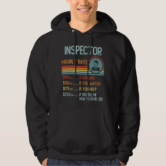 Inspector Hourly Rate T-Shirt Retro Job Title Hoodie