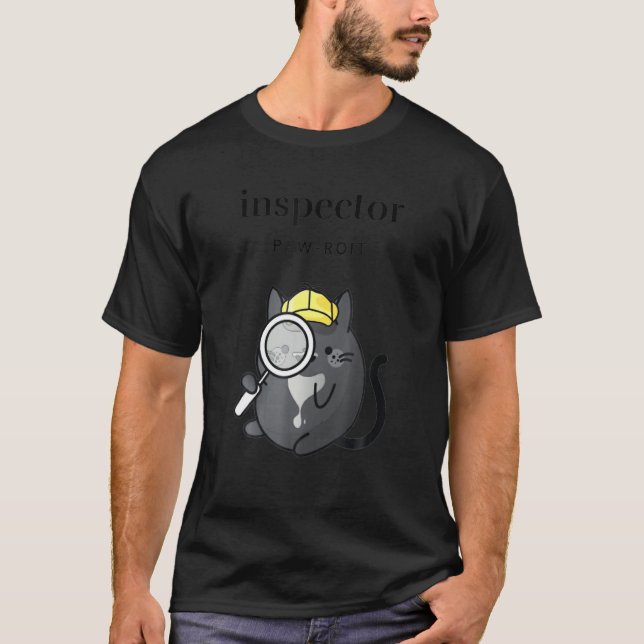 Inspector Pawroit Women S  Detective Cat With Magn T-Shirt (Front)