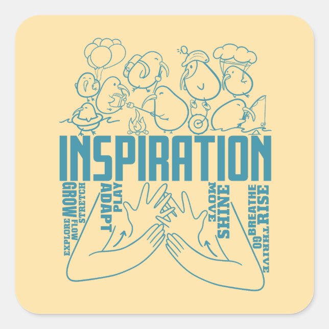 Inspiration - ASL Design Square Sticker (Front)