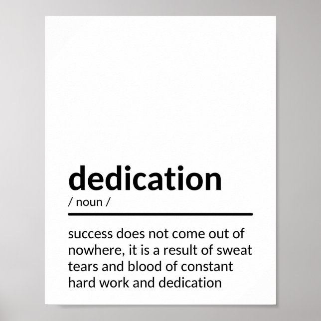 Inspiration Dedication Quote Poster (Front)