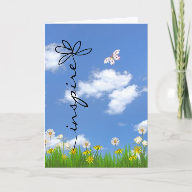 Inspiration flower and butterfly card (Front)