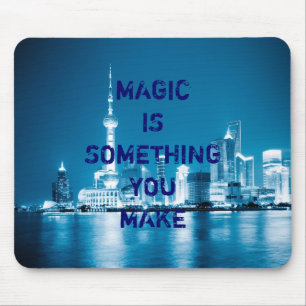 Inspiration hope quote city night background Case- Mouse Pad