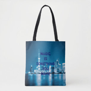 Inspiration hope quote city night background Case- Tote Bag