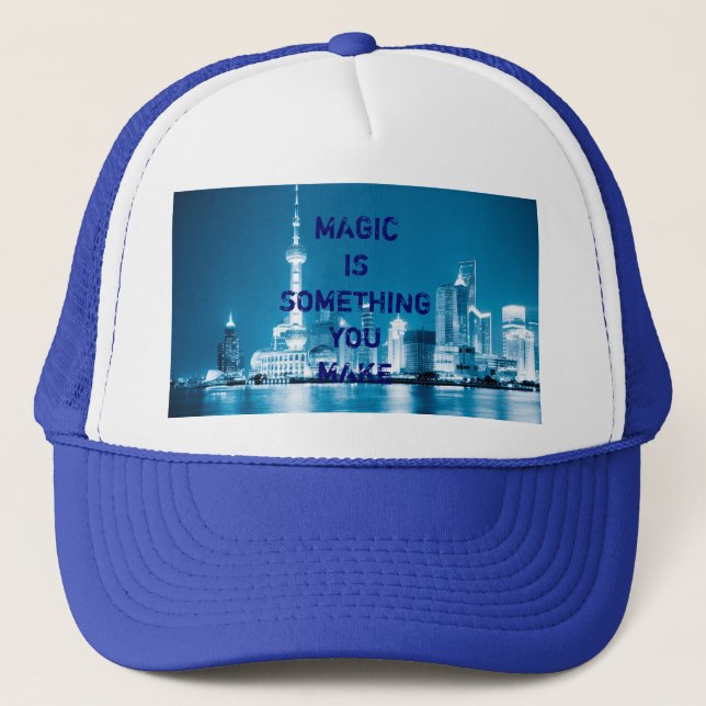 Inspiration hope quote city night background Case- Trucker Hat (Front)