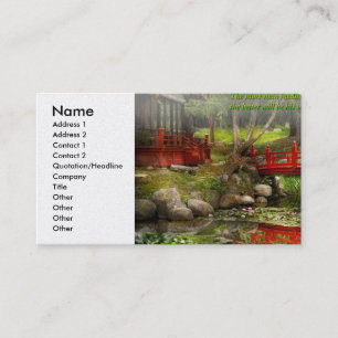 Inspiration - Japanese Garden - Meditation Business Card