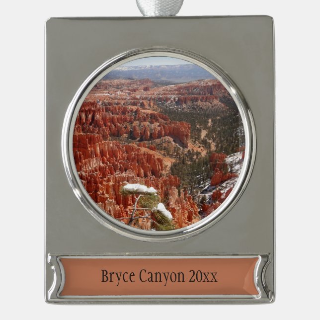 Inspiration Point at Bryce Canyon I Silver Plated Banner Ornament (Front)