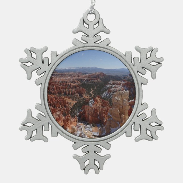 Inspiration Point at Bryce Canyon II Snowflake Pewter Christmas Ornament (Front)