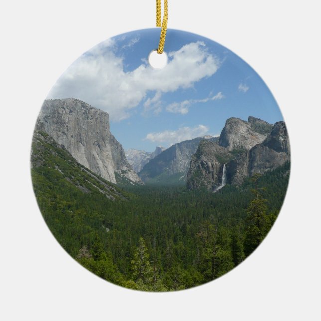 Inspiration Point in Yosemite National Park Ceramic Tree Decoration (Front)