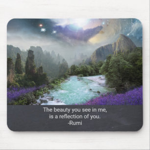 Inspiration Quotation from Rumi with Nature Image Mouse Pad