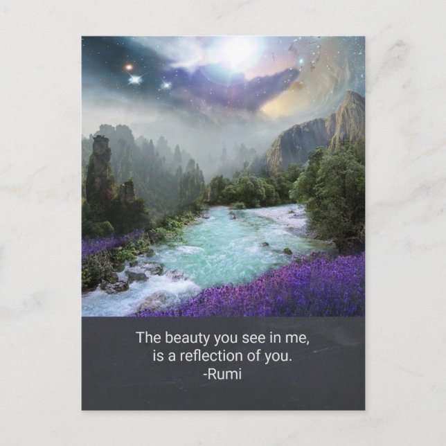 Inspiration Quotation on Beauty from Rumi Postcard (Front)