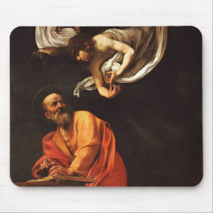 Inspiration Saint Matthew Caravaggio painting art Mouse Pad