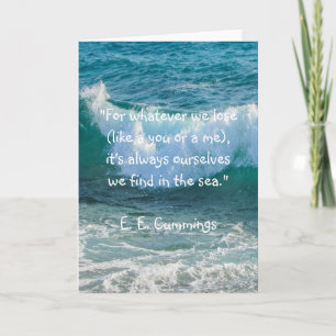 Inspiration Sea Wave Nautical E.E. Cummings Quote Card