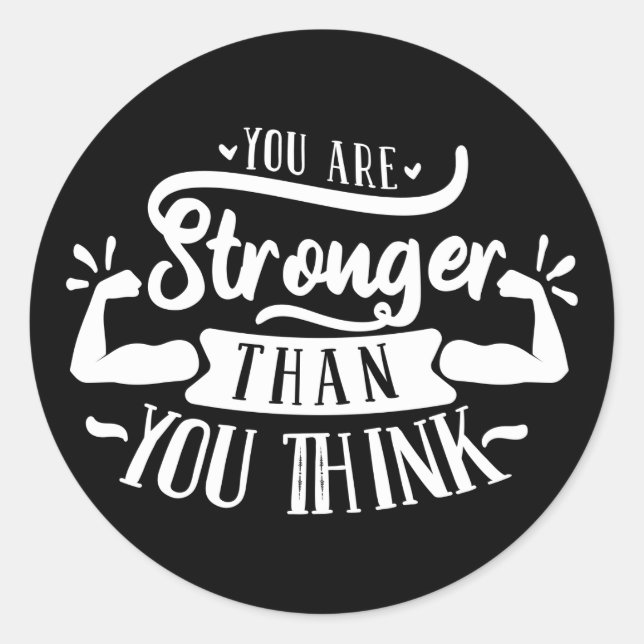 inspiration strong word art classic round sticker (Front)
