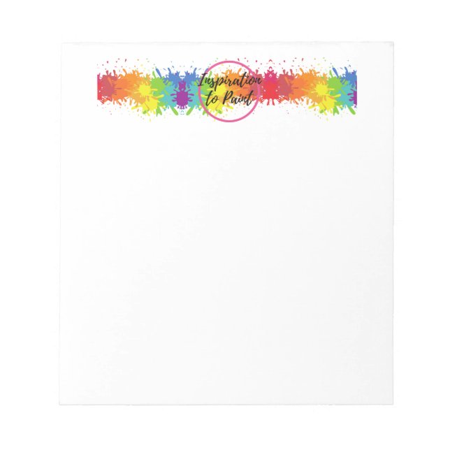 Inspiration to Paint Colour Splash Logo Notepad (Front)