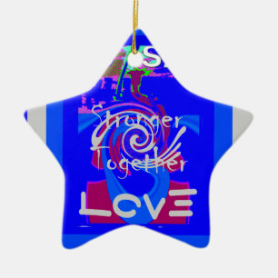 Inspiration USA We Are Stronger Together With Love Ceramic Tree Decoration