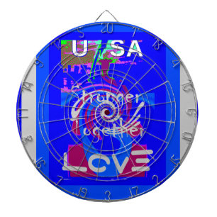 Inspiration USA We Are Stronger Together With Love Dartboard
