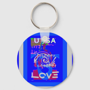 Inspiration USA We Are Stronger Together With Love Key Ring