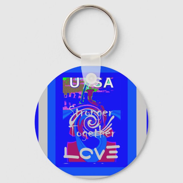 Inspiration USA We Are Stronger Together With Love Key Ring (Front)
