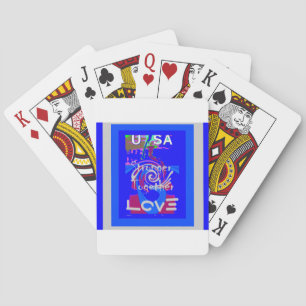 Inspiration USA We Are Stronger Together With Love Playing Cards