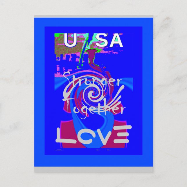 Inspiration USA We Are Stronger Together With Love Postcard (Front)