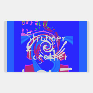 Inspiration USA We Are Stronger Together With Love Rectangular Sticker