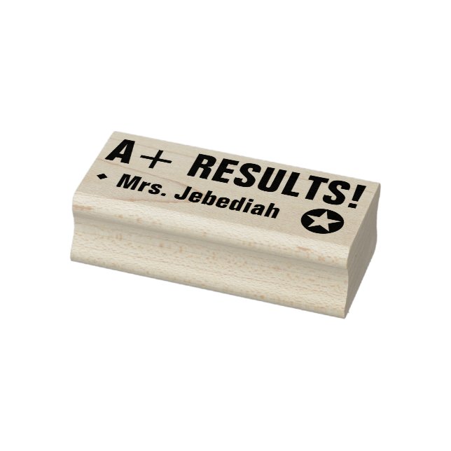 Inspirational "A+ RESULTS!" Tutor Rubber Stamp (Stamp)
