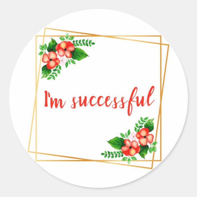 inspirational affirmations for work classic round sticker (Front)