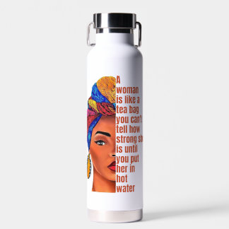  Inspirational African American Woman With Quote  Water Bottle