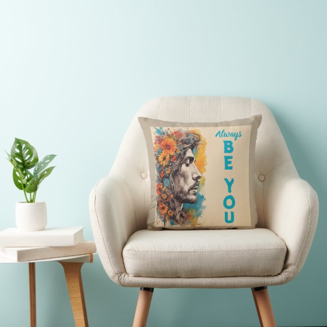 Inspirational "Always Be You" Throw Pillow (Chair)