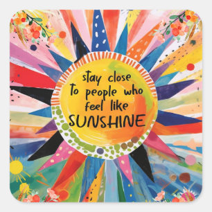Inspirational and Colourful Friendship Square Sticker