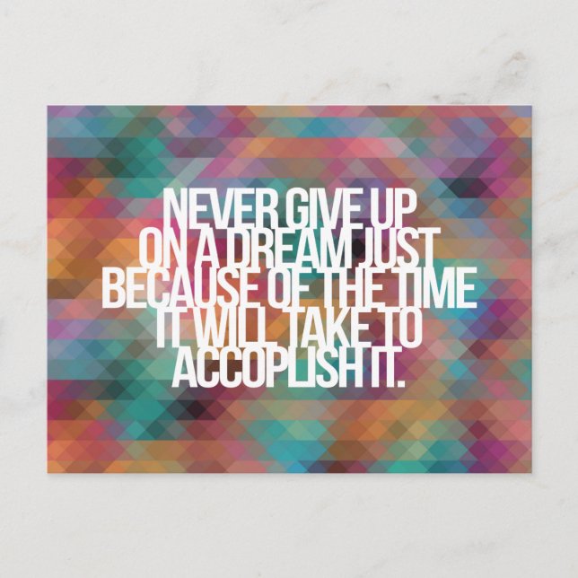 Inspirational and motivational quotes postcard (Front)