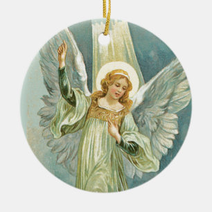 Inspirational Angel Christmas Ceramic Ornament