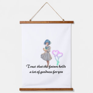 Inspirational Anime Girl Hopeful Future Hanging Tapestry