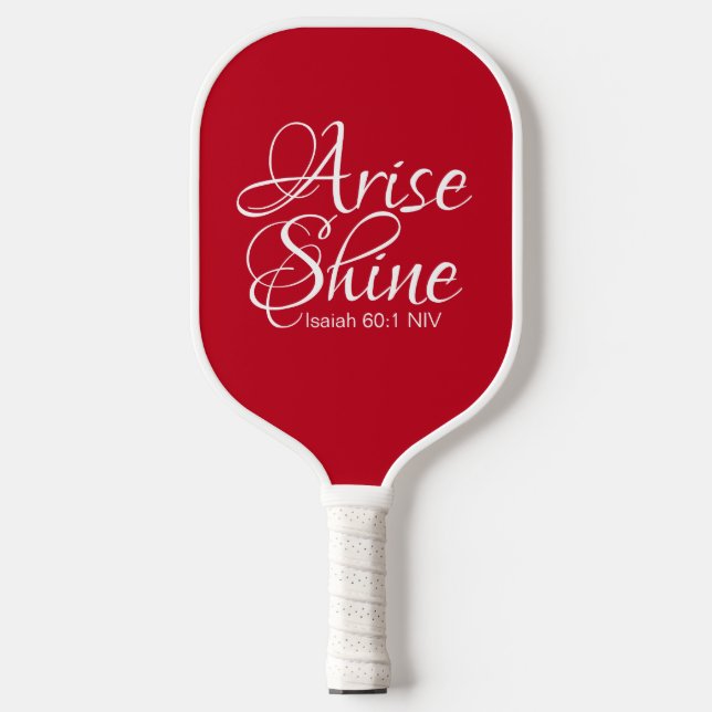 Inspirational Arise and Shine Faith Christmas Red Pickleball Paddle (Front)