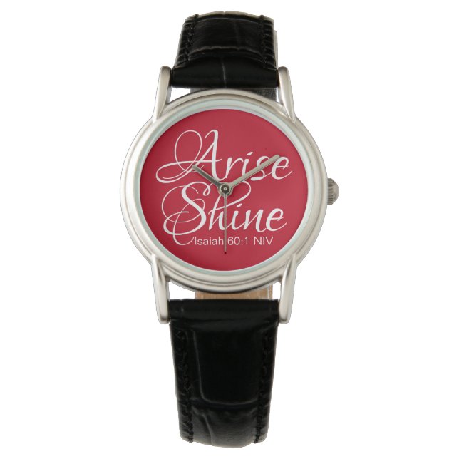 Inspirational Arise and Shine Faith Christmas Red Watch (Front)